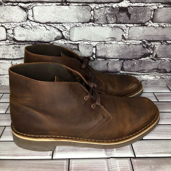 Clarks Bushacre 2 Brown Leather Lace Up Desert Ankle Chukka Boots Men Sz 13M US - Picture 3 of 15